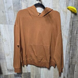 Monrow Camel Fleece Hoodie NWT Athletic Athleisure Outdoor Minimalist